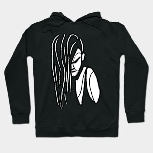 Girl with Long Black Hair Hoodie